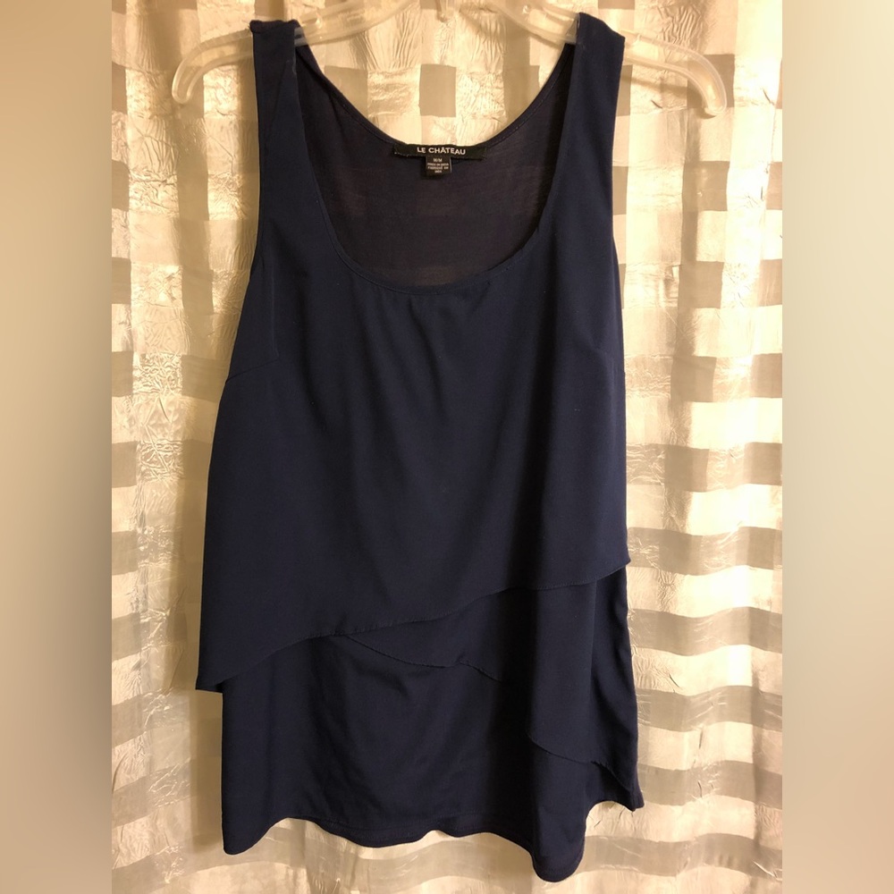 Le Chateau Deep Blue Layered Tank Top